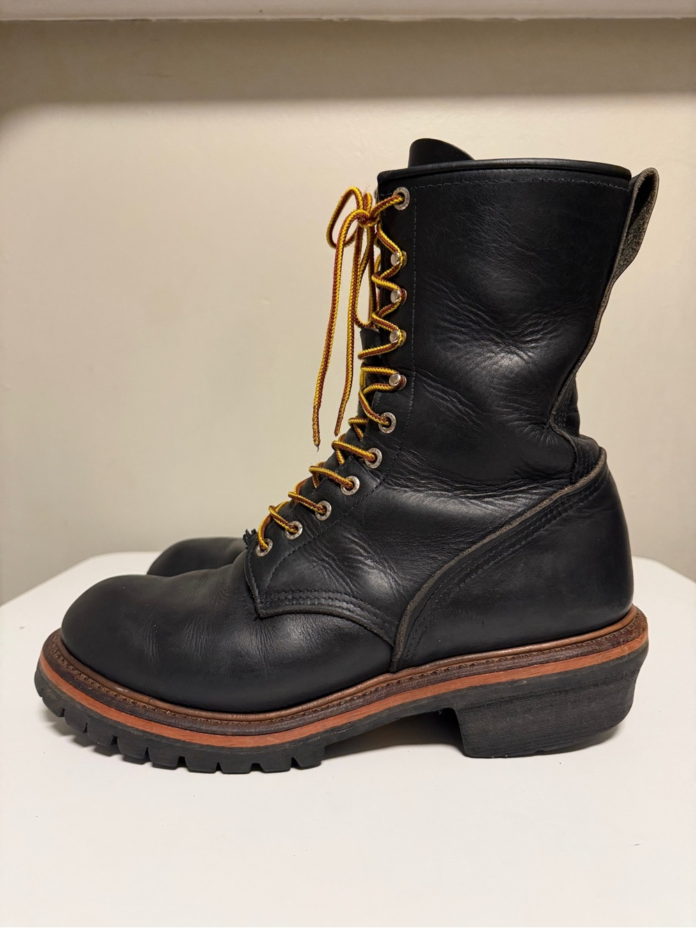Red Wing Black Leather Logger Max 218 Work Boots Men’s US 9.5 D UK 8.5 EU 42
